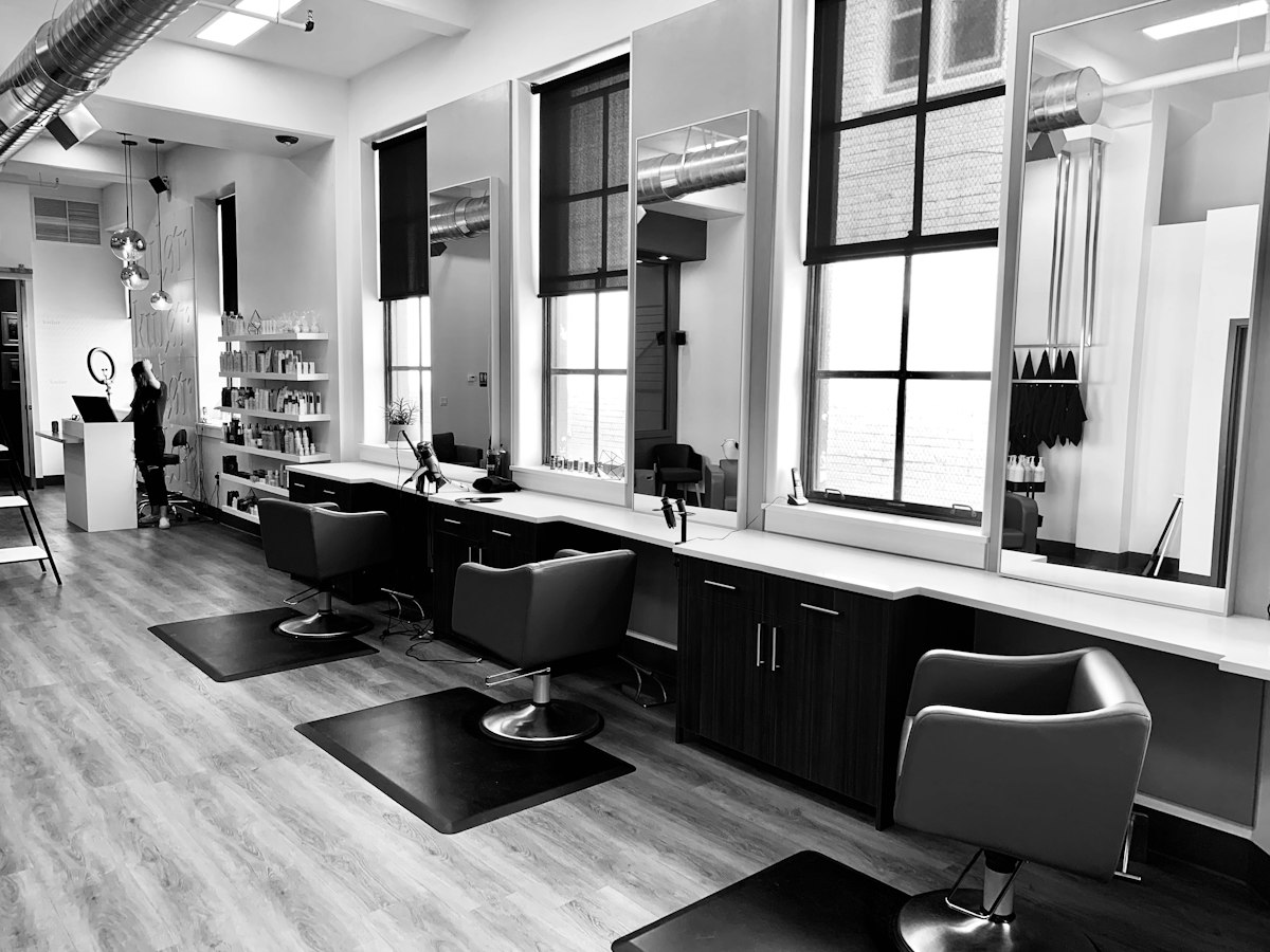 Soft salon interior mood.